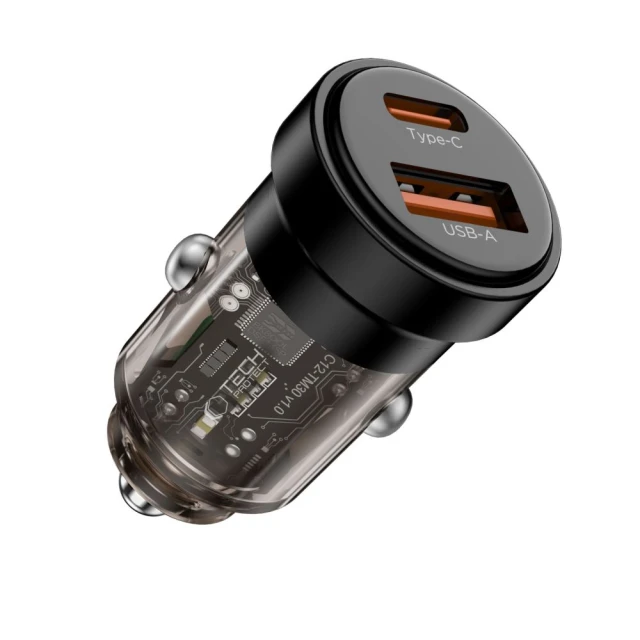 Автомобільний зарядний пристрій Tech-Protect CC03 USB-A | USB-C 45W Black (5906302361656)