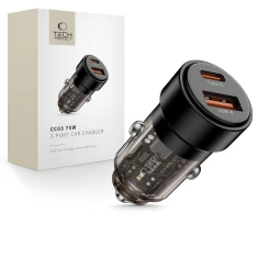 Автомобільний зарядний пристрій Tech-Protect CC03 USB-A | USB-C 75W Black (5906302361663)