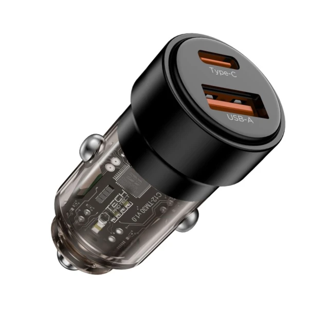 Автомобильное зарядное устройство Tech-Protect CC03 USB-A | USB-C 75W Black (5906302361663)
