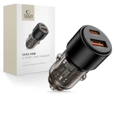 Автомобільний зарядний пристрій Tech-Protect CC03 USB-A | USB-C 95W Black (5906302361670)