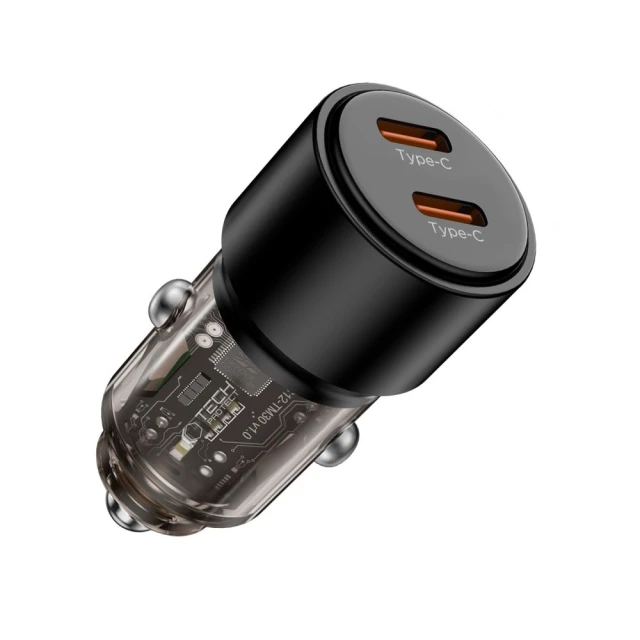 Автомобильное зарядное устройство Tech-Protect CC03 2xUSB-C 100W Black (5906302361687)