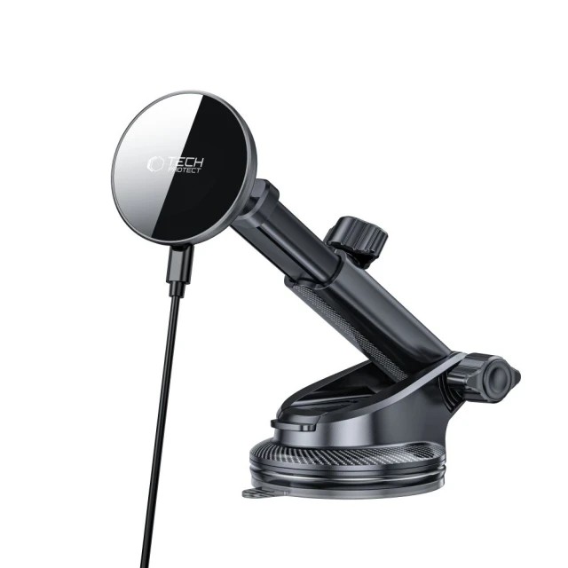 Автотримач з функцією бездротової зарядки Tech-Protect MM15W-V10 15W Black with MagSafe (5906302362417)