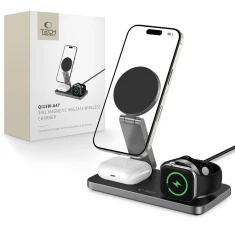 Бездротовий зарядний пристрій Tech-Protect A47 3-in-1 Black with MagSafe (5906302362523)