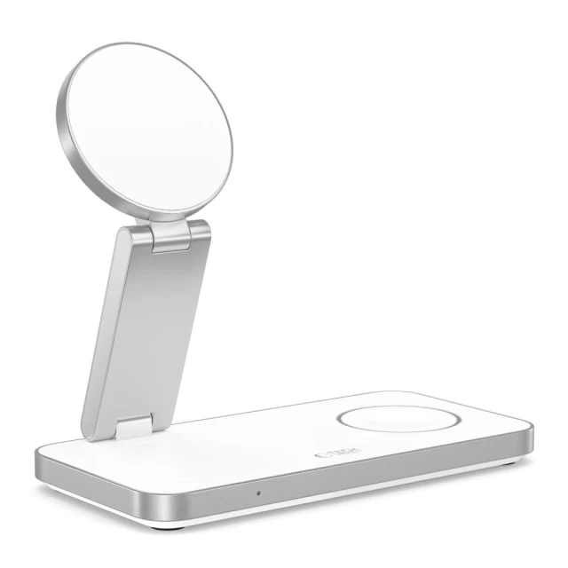 Бездротовий зарядний пристрій Tech-Protect A47 3-in-1 White with MagSafe (5906302362530)