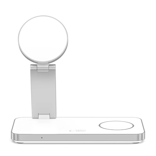 Бездротовий зарядний пристрій Tech-Protect A47 3-in-1 White with MagSafe (5906302362530)