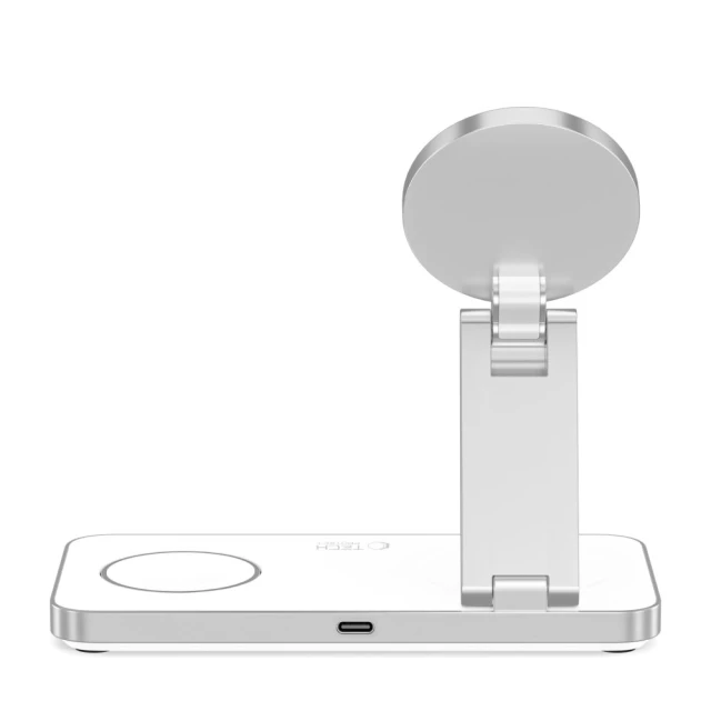 Бездротовий зарядний пристрій Tech-Protect A47 3-in-1 White with MagSafe (5906302362530)