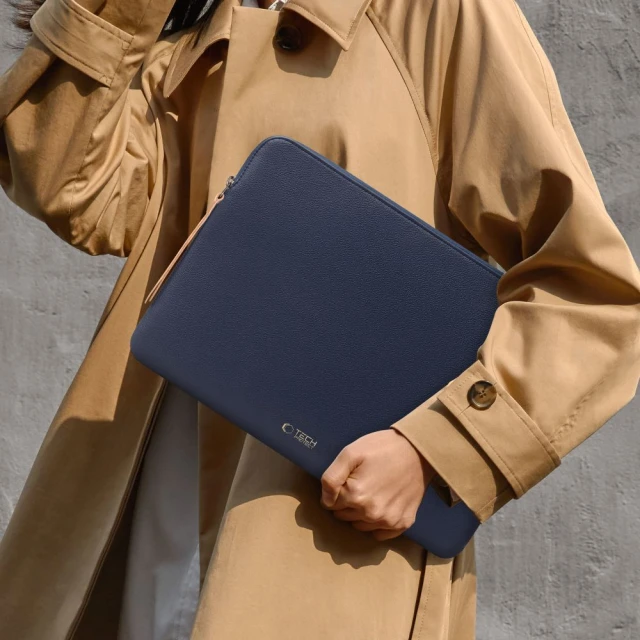 Чохол-папка для ноутбука Tech-Protect Fleece 13-14 inch Navy Blue (5906302362820)