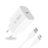 Мережевий зарядний пристрій Tech-Protect NC20W PD 20W USB-C with USB-C to Lightning Cable 1 m White (5906302362899)