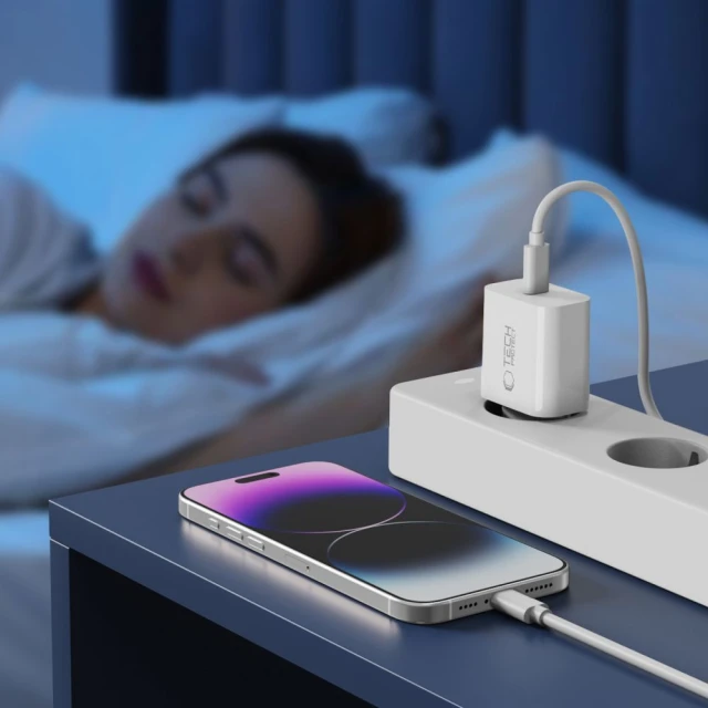 Мережевий зарядний пристрій Tech-Protect NC20W PD 20W USB-C with USB-C to Lightning Cable 1 m White (5906302362899)