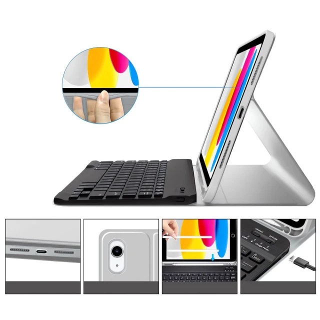 Чохол-клавіатура Tech-Protect SC Pen + Keyboard для iPad 11 2025 11th Gen | 10.9 2022 10th Gen Grey (5906302363117)