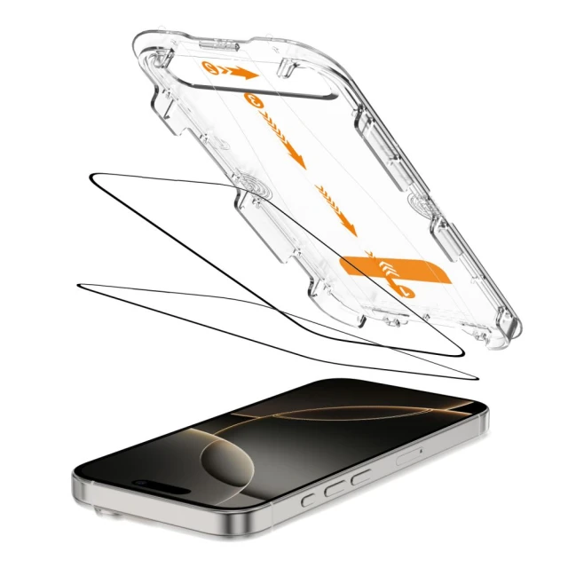 Захисне скло Tech-Protect Quick Set+ для iPhone 16 Pro Black (2 pack) (5906302363155)