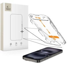 Защитное стекло Tech-Protect Quick Set+ для iPhone 16 | 15 Black (2 pack) (5906302363179)