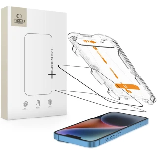 Защитное стекло Tech-Protect Quick Set+ для iPhone 16e | 14 | 13 Pro | 13 Black (2 pack) (5906302363186)
