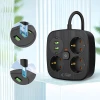 Мережевий подовжувач Tech-Protect PCS3X4 3xAC | 2xUSB-A | 2xUSB-C 2 m Black (5906302363414)
