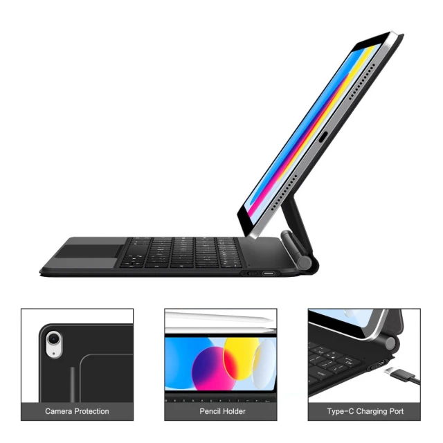 Чохол-клавіатура Tech-Protect SmartCase Magnetic для iPad 11 2025 11th Gen | 10.9 2022 10th Gen Black (5906302363445)