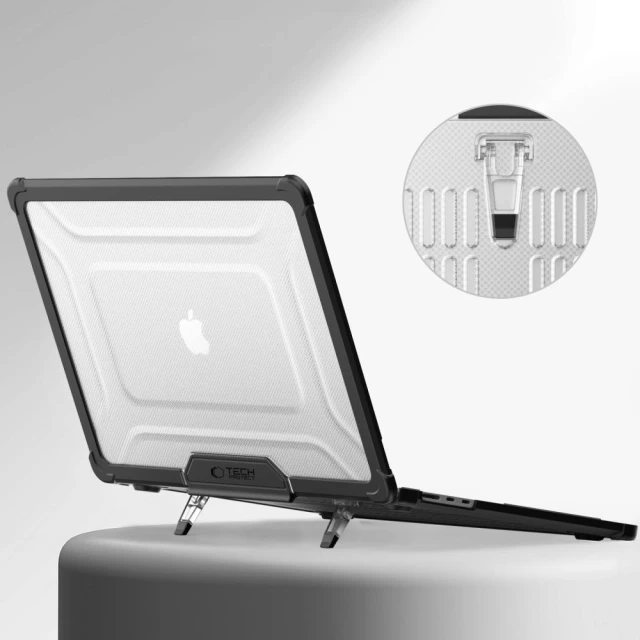Чохол Tech-Protect SmartShell Pro для MacBook Air 15 M2 | M3 | M4 (2023-2025) Black Clear (5906302363568)