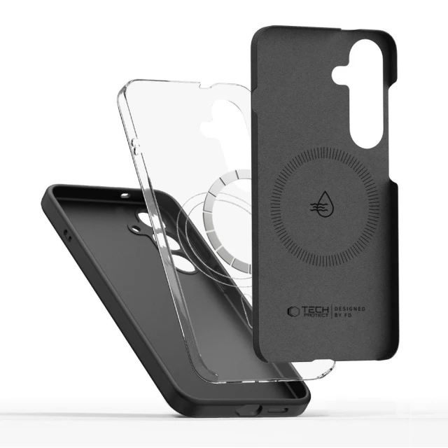 Чохол Tech-Protect Liquid Silicone для Samsung Galaxy S25 Edge (S937) Black with MagSafe (5906302363681)
