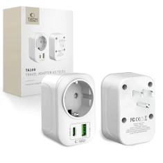 Адаптер Tech-Protect Travel Adapter TA100 US to EU White (5906302368532)