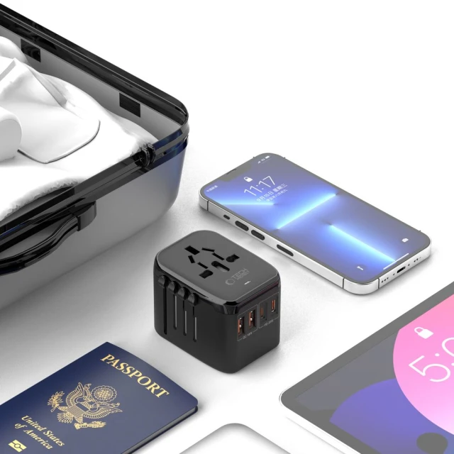 Мережевий зарядний пристрій Tech-Protect TA200 Travel Adapter EU | UK | US | AU 20W 2xUSB-C | 2xUSB-A Black (5906302368617)