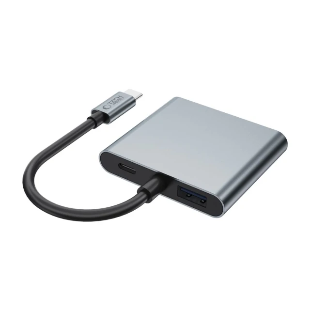 USB-хаб Tech-Protect HB08 4-in-1 USB-C to USB-A | 2x HDMI 4K 60Hz Space Grey (5906302368624)