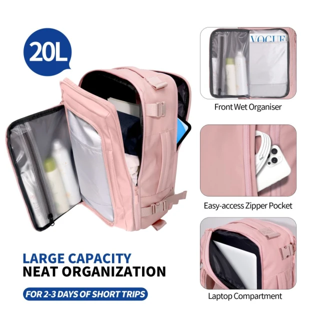 Рюкзак Tech-Protect Defender S50 Ryanair & Wizzair Travel 20L Dusty Pink (5906302368822)