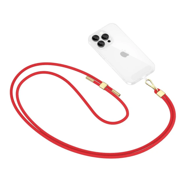Ремінець Tech-Protect C2S Rope Crossbody Strap Red Gold (5906302371327)