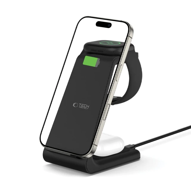 Бездротовий зарядний пристрій Tech-Protect A36 3-in-1 15W Black (5906302372140)