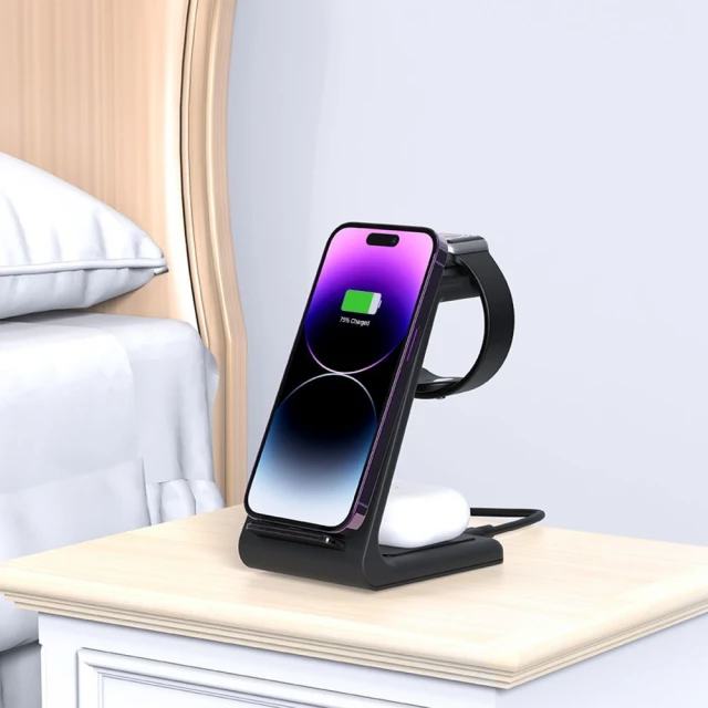 Бездротовий зарядний пристрій Tech-Protect A36 3-in-1 15W Black (5906302372140)