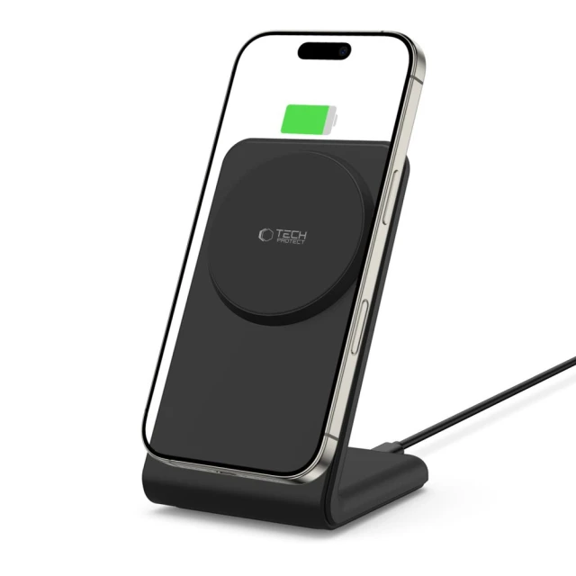 Беспроводное зарядное устройство Tech-Protect A38 15W Black with MagSafe (5906302372195)
