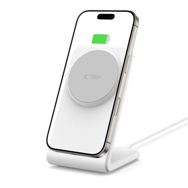 Бездротовий зарядний пристрій Tech-Protect A38 15W White with MagSafe (5906302372201)