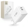 Мережевий зарядний пристрій Tech-Protect NC45W-GaN PD 45W 2xUSB-C White (5906302372393)