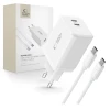 Мережевий зарядний пристрій Tech-Protect NC45W-GaN PD 45W 2xUSB-C with USB-C to USB-C Cable 1m White (5906302372409)