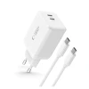 Мережевий зарядний пристрій Tech-Protect NC45W-GaN PD 45W 2xUSB-C with USB-C to USB-C Cable 1m White (5906302372409)