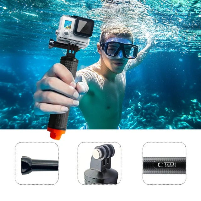 Водонепроникний монопод Tech-Protect GА100 Float Hand Grip для GoPro | DJI Black (5906302372447)