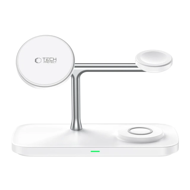 Бездротовий зарядний пристрій Tech-Protect A45 3-in-1 15W White with MagSafe (5906302375615)