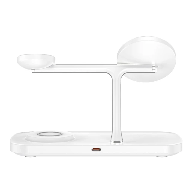 Бездротовий зарядний пристрій Tech-Protect A45 3-in-1 15W White with MagSafe (5906302375615)