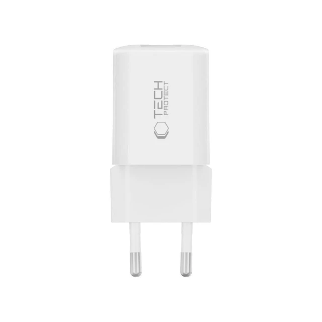 Сетевое зарядное устройство Tech-Protect NCM33W PD/QC 33W USB-C | USB-A White (5906302375752)