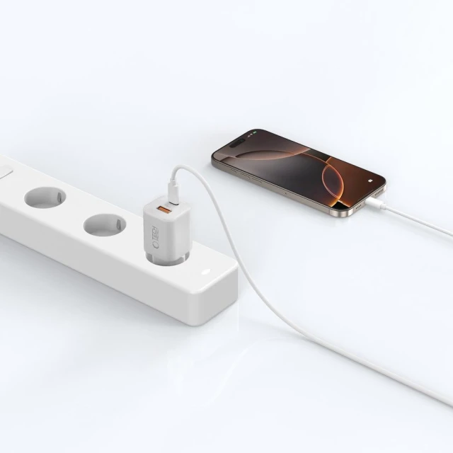 Сетевое зарядное устройство Tech-Protect NCM33W PD/QC 33W USB-C | USB-A White (5906302375752)