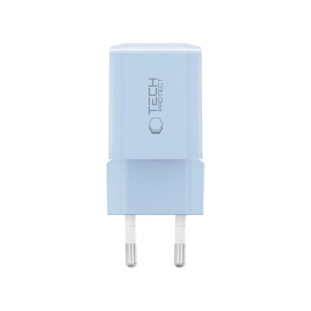 Мережевий зарядний пристрій Tech-Protect NCM33W PD/QC 33W USB-C | USB-A Baby Blue (5906302375769)