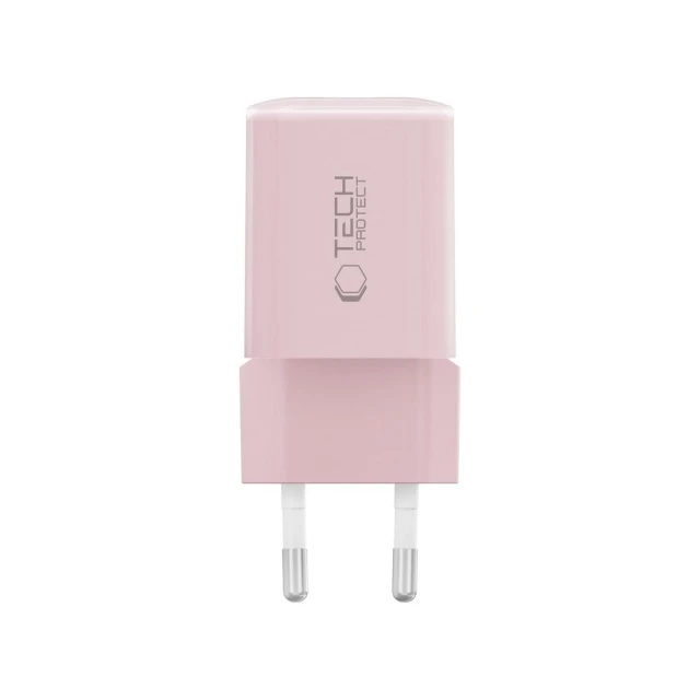 Мережевий зарядний пристрій Tech-Protect NCM33W PD/QC 33W USB-C | USB-A Baby Pink (5906302375776)