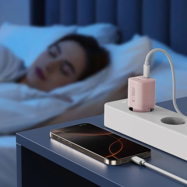 Мережевий зарядний пристрій Tech-Protect NCM33W PD/QC 33W USB-C | USB-A Baby Pink (5906302375776)