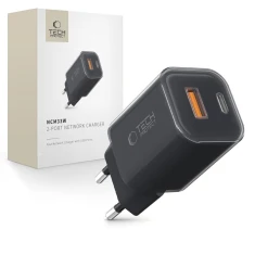 Мережевий зарядний пристрій Tech-Protect NCM33W PD/QC 33W USB-C | USB-A Black (5906302375783)