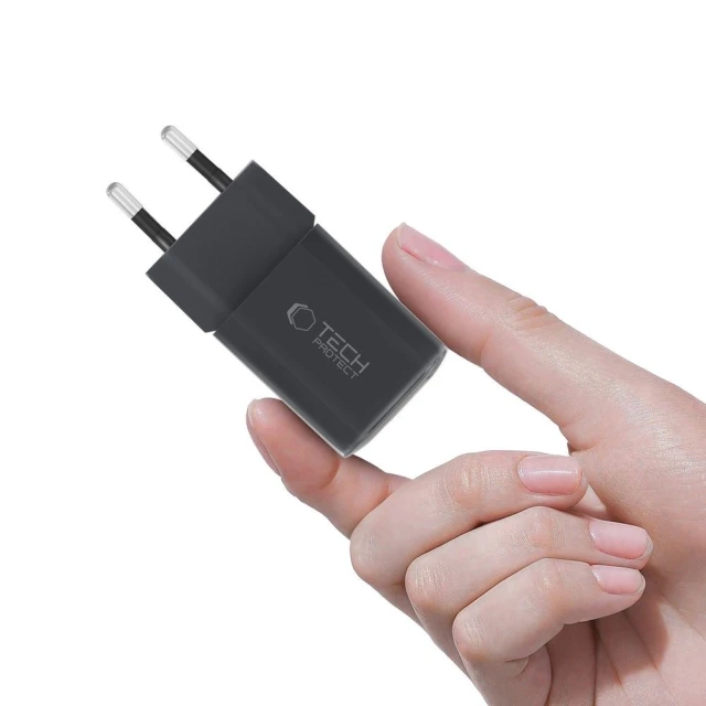 Мережевий зарядний пристрій Tech-Protect NCM33W PD/QC 33W USB-C | USB-A Black (5906302375783)