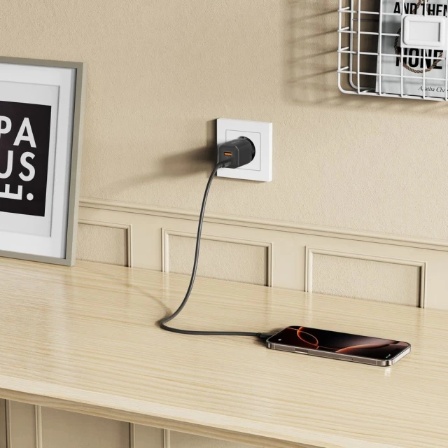 Мережевий зарядний пристрій Tech-Protect NCM33W PD/QC 33W USB-C | USB-A Black (5906302375783)