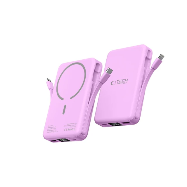 Портативний зарядний пристрій Tech-Protect PB31 LifeMag 10000mAh Lavender with MagSafe (5906302375820)