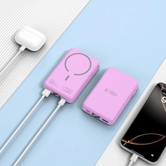 Портативний зарядний пристрій Tech-Protect PB31 LifeMag 10000mAh Lavender with MagSafe (5906302375820)