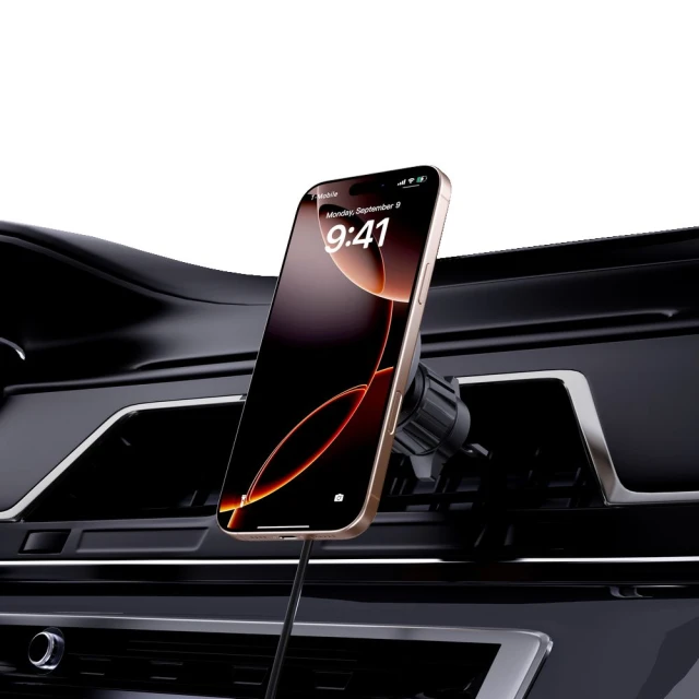 Автотримач із функцією бездротової зарядки Tech-Protect MM15W-V7 QI2 Magnetic Dashboard & Vent Car Mount Wireless Charger 15W Black with MagSafe (5906