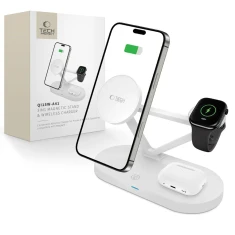 Бездротовий зарядний пристрій Tech-Protect A41 15W 3-in-1 White with MagSafe (5906302380145)
