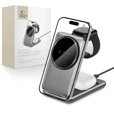Бездротовий зарядний пристрій Tech-Protect A42 3-in-1 15W Space Grey with MagSafe (5906302380169)