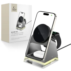 Бездротовий зарядний пристрій Tech-Protect A43 3-in-1 15W Black with MagSafe (5906302380183)